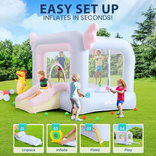 Miniatura 4 de Whubefy Casa inflable para niños, castillo animoso Dreamwing para niños de 8 a 12 años, diversión en interiores y patio trasero, casa inflable
