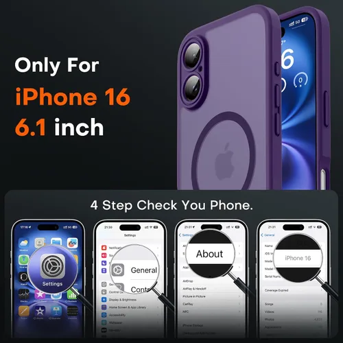 Miniatura 654 de TOCOL Funda para iPhone 11, compatible con Magsafe, protección completa de cámara, imanes integrados, protección contra caídas, funda translúcida
