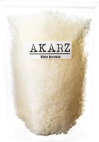 AKARZ Cera de abejas blanca (35.27 oz) Orgánica Natural Pura para Bálsamos Labiales Lociones Velas Abejas Pastillas de Cera