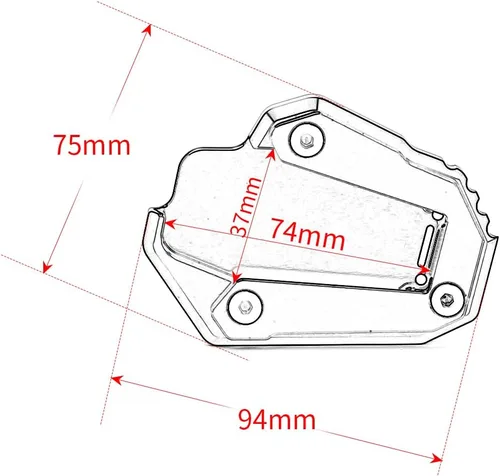Miniatura 3 de Placa de soporte de extensión para soporte lateral de motocicleta compatible con Ducati Multistrada V4 V4S 950 950S 1200 1200S 1260 1260S Soporte