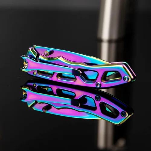 Miniatura 4 de Dispatch Cuchillo de bolsillo plegable con hoja y mango de titanio de color de acero inoxidable 8cr, bloqueo de seguridad integrado para militares