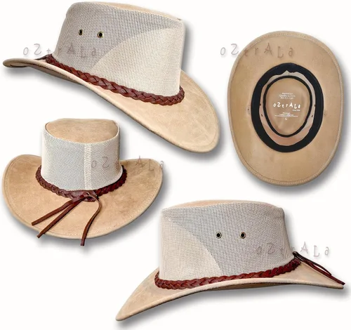 Miniatura 6 de Oztrala HAT HL34 Suede Leather Mesh Australian Cowboy Golf Outback Summer Aussie Western Fishing Gardening Sun Kalista Breeze