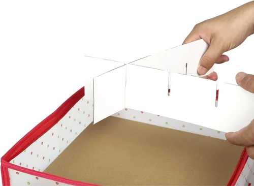 Miniatura 4 de Sattiyrch Caja de almacenamiento para adornos navideños de plástico con cierre con cremallera - Almacena hasta 64 adornos navideños estándar de 3