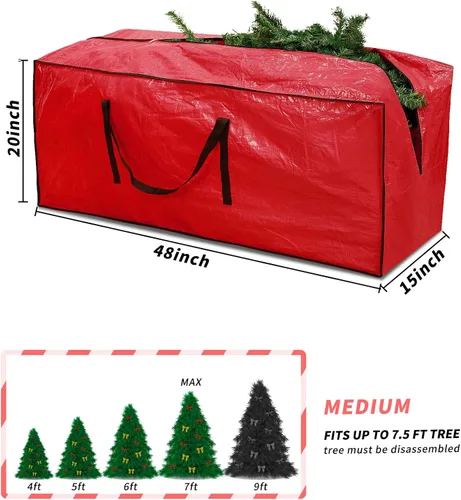 Miniatura 2 de RICHIE Bolsa de almacenamiento para árbol de Navidad de 7.5 pies, se adapta a árboles artificiales de hasta 7 pies, bolsa de árbol de Navidad
