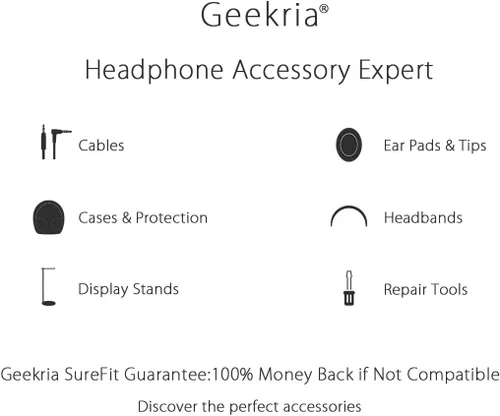 Miniatura 7 de Geekria Almohadillas de repuesto para auriculares inalámbricos Skullcandy Hesh, Hesh 2, Hesh 2 (negro)