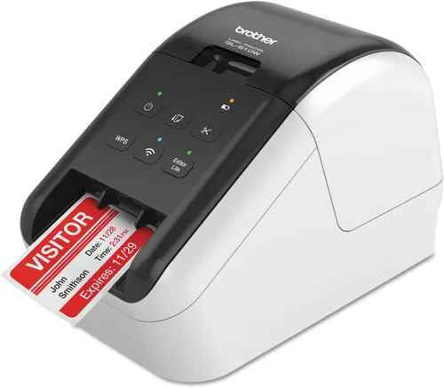 Brother QL-810W Impresora de etiquetas profesional con conectividad USB y WiFi, impresión ultrarrápida de hasta 110 etiquetas por minuto con