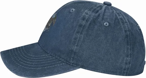 Miniatura 4 de Cowboy Hat Trendy Hats for Man and Women Djustable Four Season Outdoor Baseball Cap of Hell Skull with Angel Navy Blue