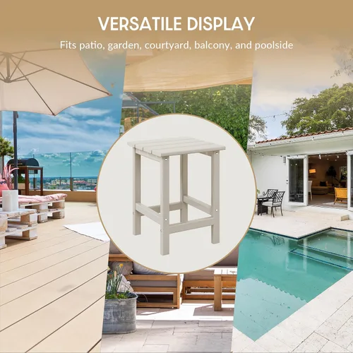 Miniatura 8 de WestinTrends Malibu - Mesa auxiliar cuadrada para exterior para silla Adirondack, color arena