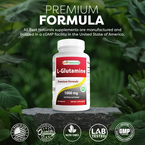 Miniatura 5 de Best Naturals L-glutamina 1000 mg 180 comprimidos (180 unidades (paquete de 2))