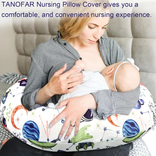 Miniatura 2 de TANOFAR Funda de almohada de lactancia para niño, fundas elásticas para almohada de lactancia, suaves y agradables al tacto, funda de almohada