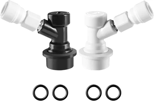 1 par de cerradura de bola de barril de cursi de desconexión rápida con tubo de 3/8 OD -7/16-20UNF rosca empujar para conectar accesorios, piezas de