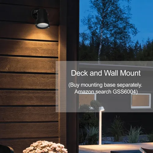 Miniatura 5 de GSS6005 - Foco de enchufe para exteriores, foco LED de paisaje de 5 W, 120 V, 3000 K, blanco cálido, construcción de metal con estaca de tierra