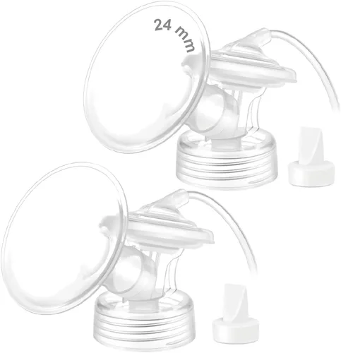 Miniatura 10 de Maymom Piezas de bomba compatibles con extractor de leche Lansinoh, brida, conector de boca ancha, válvula, tubo y protector de reflujo,