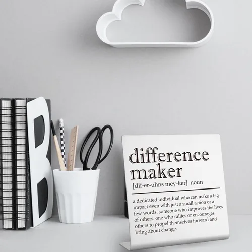 Miniatura 3 de Difference Maker - Letrero de decoración de oficina para mujer, regalos de agradecimiento para profesores, mentores, líderes, entrenadores, jefes