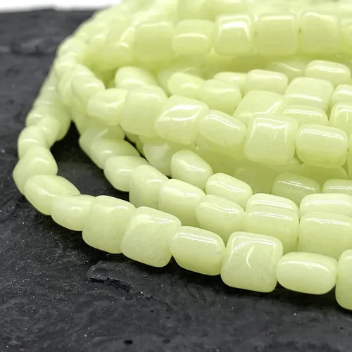 Miniatura 5 de ABCGEMS - Cuentas de aragonita mexicana verde oliva que brillan en la oscuridad (calcita de cueva, extremadamente raras), piedra de energía