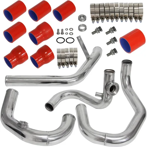 Kit de brida de sensor SSQV pulido de montaje frontal para Volkswagen VW Jetta Golf GTI GL/GLI/GLS MK4 1.8T 1.8L 98-05 Motores FMIC Bolt On (rojo