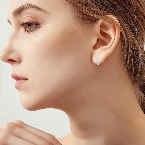 Miniatura 4 de Aretes de aro de margarita para mujeres y niñas, de plata de ley 925, hipoalergénicos, con diseño de margarita, para orejas sensibles, aretes de aro