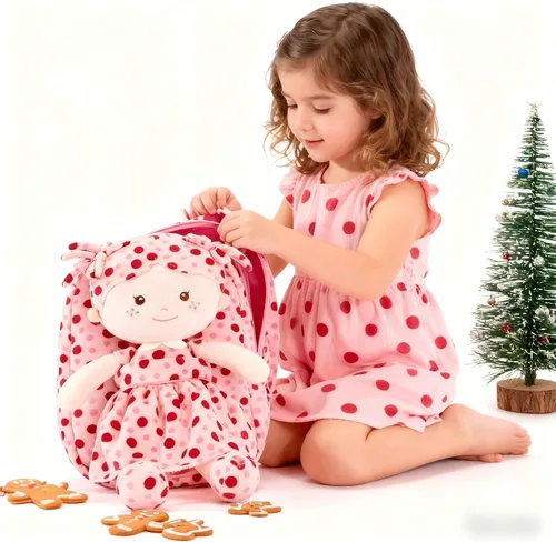 Miniatura 11 de Onetoo Mochila para niños pequeños, regalos de regreso a clases, mochilas para niñas y niños con muñecas de bebé ligeras y suaves en vestido