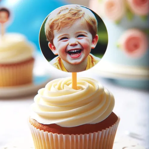 Miniatura 2 de Clarent - Decoración personalizada para cupcakes, divertidos adornos de postre con recorte de cara, adorno para pastel, recorte de cabeza de foto