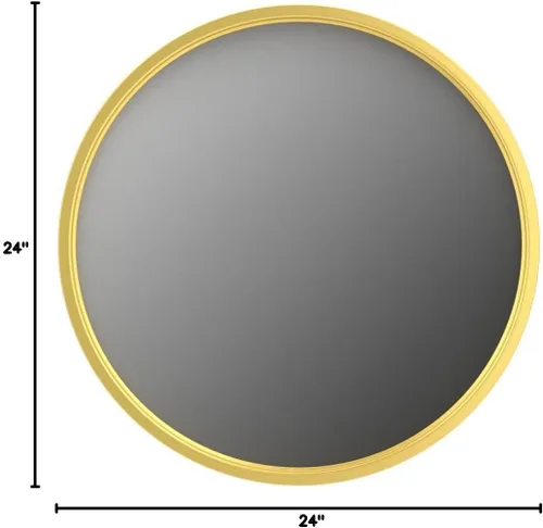 Miniatura 8 de Growsun - Espejo redondo dorado de 24 pulgadas, espejo circular de pared para tocador de baño, entrada o sala de estar con marco de metal