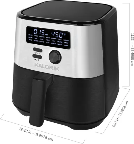 Miniatura 2 de Kalorik MAXX® Freidora de aire digital 7 en 1 de 4 cuartos de galón, pantalla LED, 21 presets inteligentes, 4 accesorios, libro de recetas, 1600 W