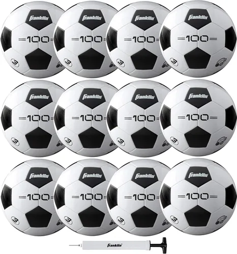 Miniatura 11 de Franklin Sports - Pelotas de fútbol para jóvenes y adultos - Tamaños 3, 4 y 5 - Paquetes individuales y a granel - Negro y blanco