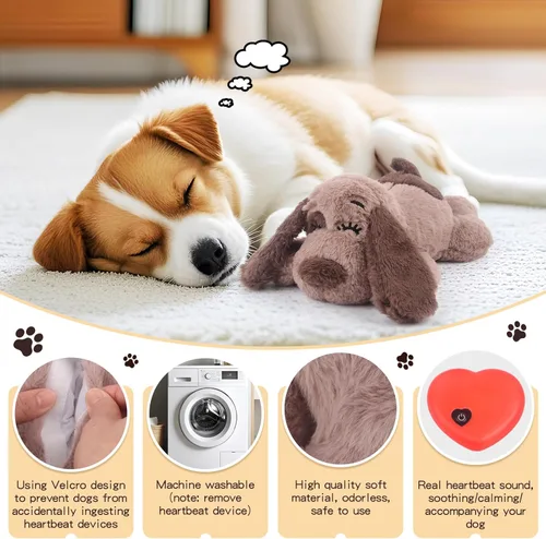 Miniatura 4 de BEVERLYSHARK Beverly Shark Juguete de latido del corazón para cachorros, ayuda para aliviar la ansiedad de los perros, juguete de entrenamiento