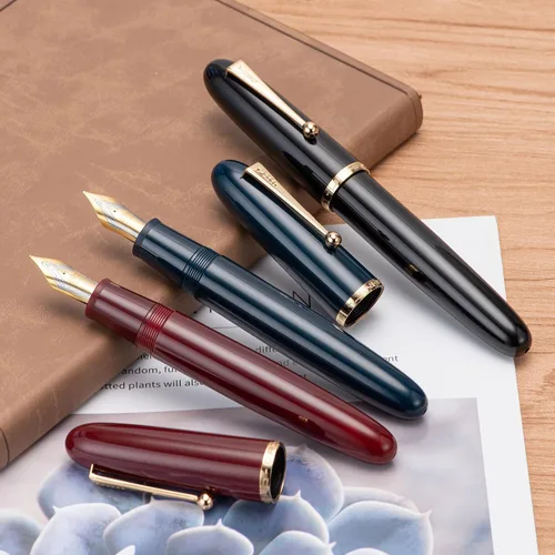 Miniatura 5 de Jinhao 9019 - Juego de 3 bolígrafos estilográficos de colores surtidos, tamaño 8, punta media, diseño clásico, bolígrafo de escritura suave