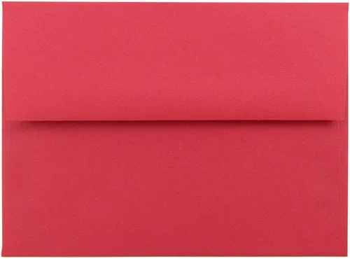 Miniatura 6 de JAM PAPER Sobres de invitación de colores A7 - 5 1/4 x 7 1/4 - Rojo Reciclado - Paquete de 50 (Pack of 50)