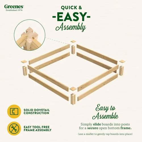 Miniatura 9 de Greenes Fence Cama de jardín elevada de cedro premium, 4 x 4 x 7 pulgadas (3/4 pulgadas de grosor) (paquete de 3) - Fabricado en Estados Unidos