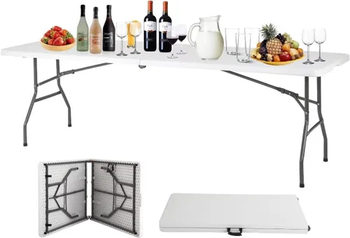 Miniatura 9 de Mesa de campamento de 4 pies, mesa plegable de altura portátil, mesa plegable ajustable con asa, mesa portátil de picnic adecuada para fiestas