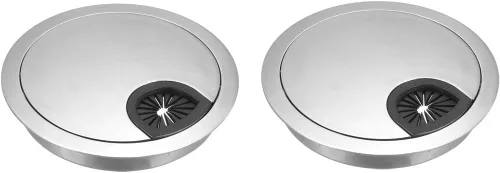 Miniatura 18 de uxcell Cubierta de agujero para cable, 2 pulgadas/1.969 in, aleación de zinc, para cable de escritorio, ojales para oficina, PC, organizador