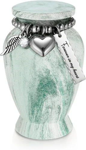 Miniatura 28 de Dletay Urnas pequeñas para cenizas humanas, recuerdo de 2.85 pulgadas, mini urna de cremación conmemorativa para mujeres y hombres, urnas funerarias