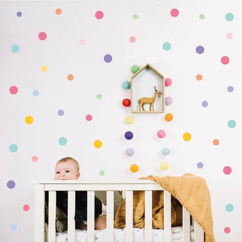 Miniatura 10 de Calcomanías de pared de estrellas coloridas para dormitorio de niños y niñas, calcomanías de pared de estrellas extraíbles de tamaño mixto