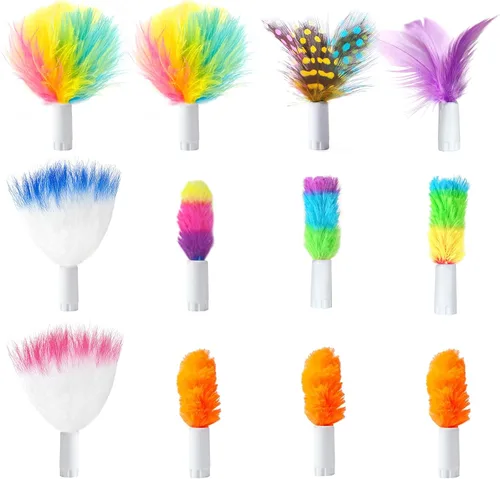 Miniatura 10 de ORSDA Juguetes interactivos 2 en 1 para gatos de interior, bolas de juguete automáticas para gatos, juguetes de plumas emboscadas con 6 plumas