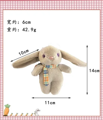 Miniatura 5 de BONICI Chicas y mujeres creativas y bonitas orejas grandes cálida bufanda suave con colgante de conejo llavero llavero de Año Nuevo bolso de mano