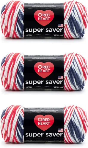 Miniatura 112 de Red Heart Hilo Super Saver, paquete de 3, estampado artístico, 3 unidades Estampado De Artista