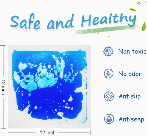 Miniatura 2 de Edusense Azulejos líquidos sensoriales para autismo, tapetes de juego de actividades para niños, sala de aprendizaje temprano sensorial, azulejos