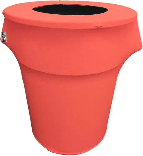 Miniatura 46 de LA Linen Cubierta para cubo de basura ajustable de elastano elástico de 32 galones, cubierta redonda para contenedor de residuos, decoración de Gris
