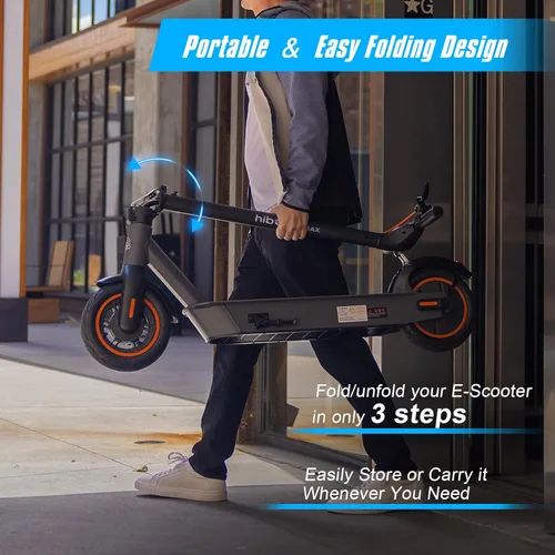 Miniatura 5 de Hiboy S2/S2 Max Electric Scooter, 500W Motor, 10" Tires, 40.4 Miles Range E Scooter, 19 Mph Folding Commuter Electric Scooter for Adults & Dual