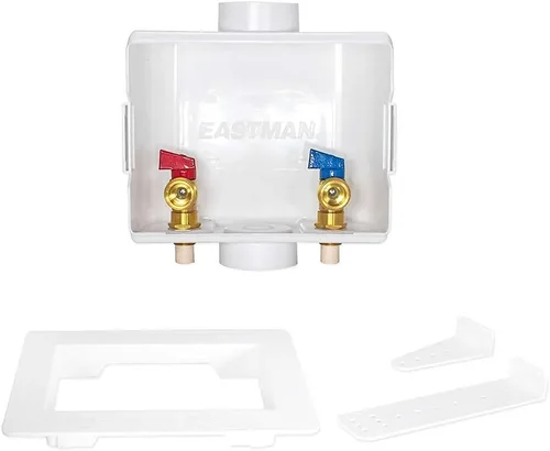 Miniatura 5 de Eastman Conexión de CPVC de 1/2 pulgada, caja de salida blanca para lavadora de drenaje central, 60249