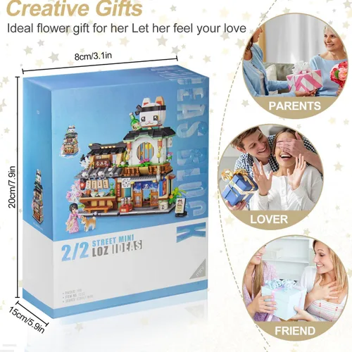 Miniatura 5 de Kit de mini bloques plegables japoneses de vista callejera - Tienda Izakaya, juguete de tienda de mini marca japonesa, regalo para adultos, niños