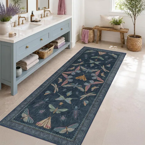 Miniatura 114 de Hazo Haus Alfombra de Baño Bohemia Lavable 2x3, Alfombras Pequeñas para Cocina, Tocador, Puerta Principal Entrada Interior, Antideslizante Pelo Bajo