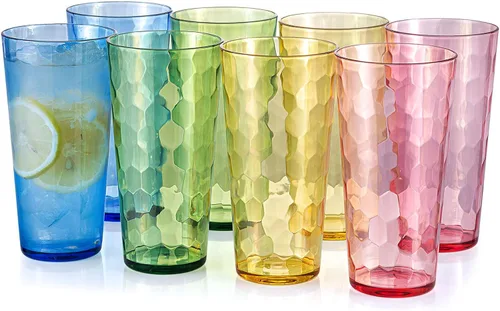 Miniatura 7 de KOXIN-KARLU Mixed Drinkware - Vasos de plástico de 26 onzas, vasos de agua acrílicos, juego de 6 unidades, color azul