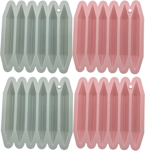 DLUCKY Molde de reciclaje de crayón, 4 unidades, molde de silicona 3D de doble punta, apto para horno, silicona pura, molde de crayón reutilizable