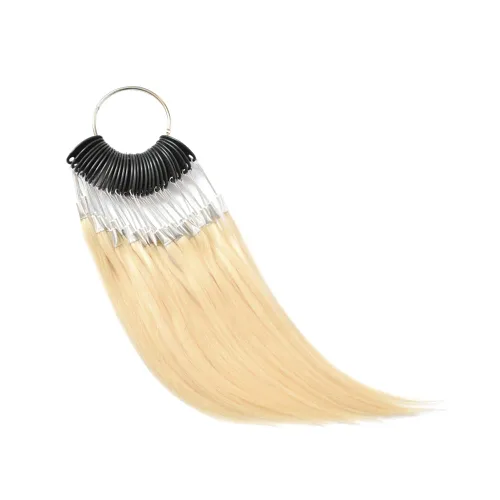 Miniatura 11 de Juego de 30 mechones por juego de muestras de cabello 100% humano, anillos de color para extensiones de cabello humano y muestra de teñido de Rubio