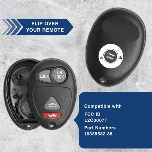 Miniatura 5 de keylessoption sólo el caso Keyless Entry Remote Key Fob Shell, Negro