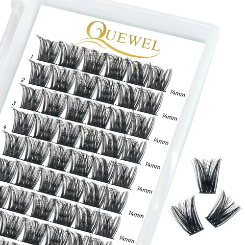 Miniatura 74 de QUEWEL Kit de extensión de pestañas DIY, racimos de pestañas 3D con 280 piezas, racimos de pestañas mixtas de 10-16 mm (30+40+50D), pinzas