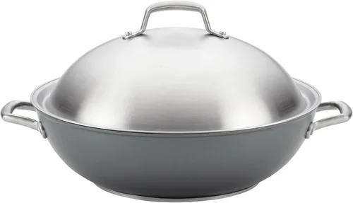 Miniatura 13 de Anolon Accolade - Sartén/Sartén de aluminio forjado anodizado duro antiadherente, 8.0 pulgadas, gris lunar