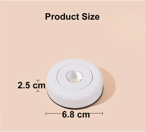 Miniatura 7 de Paquete de 6 luces LED táctiles que funcionan con pilas, para pared, lámpara de puesta de sol para cocina, dormitorio, armario, armario, decoración